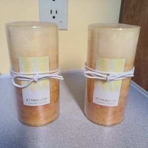 Pineapple Scented Candle Set - Cream and Tan